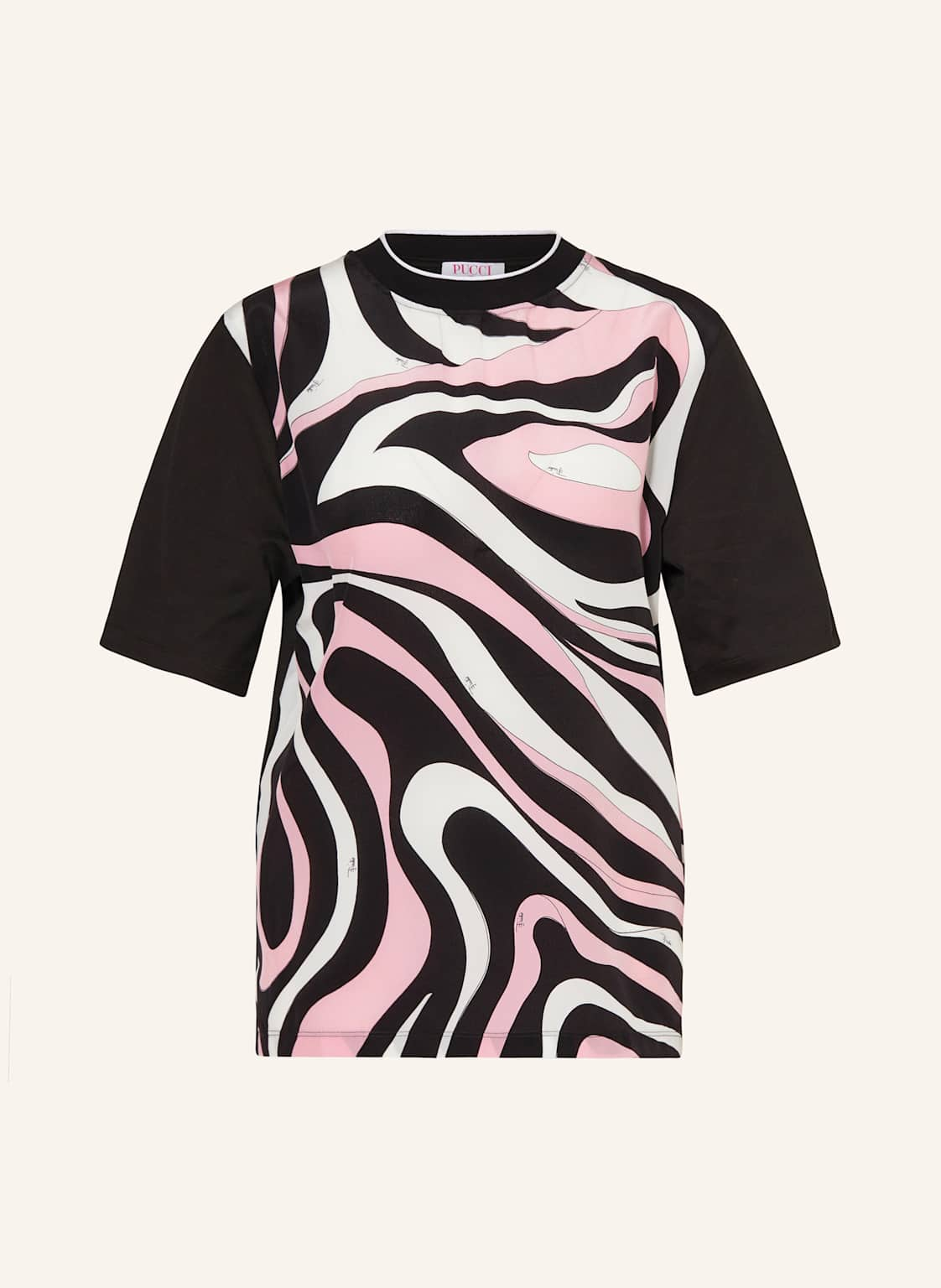 Pucci T-Shirt Im Materialmix schwarz von Pucci