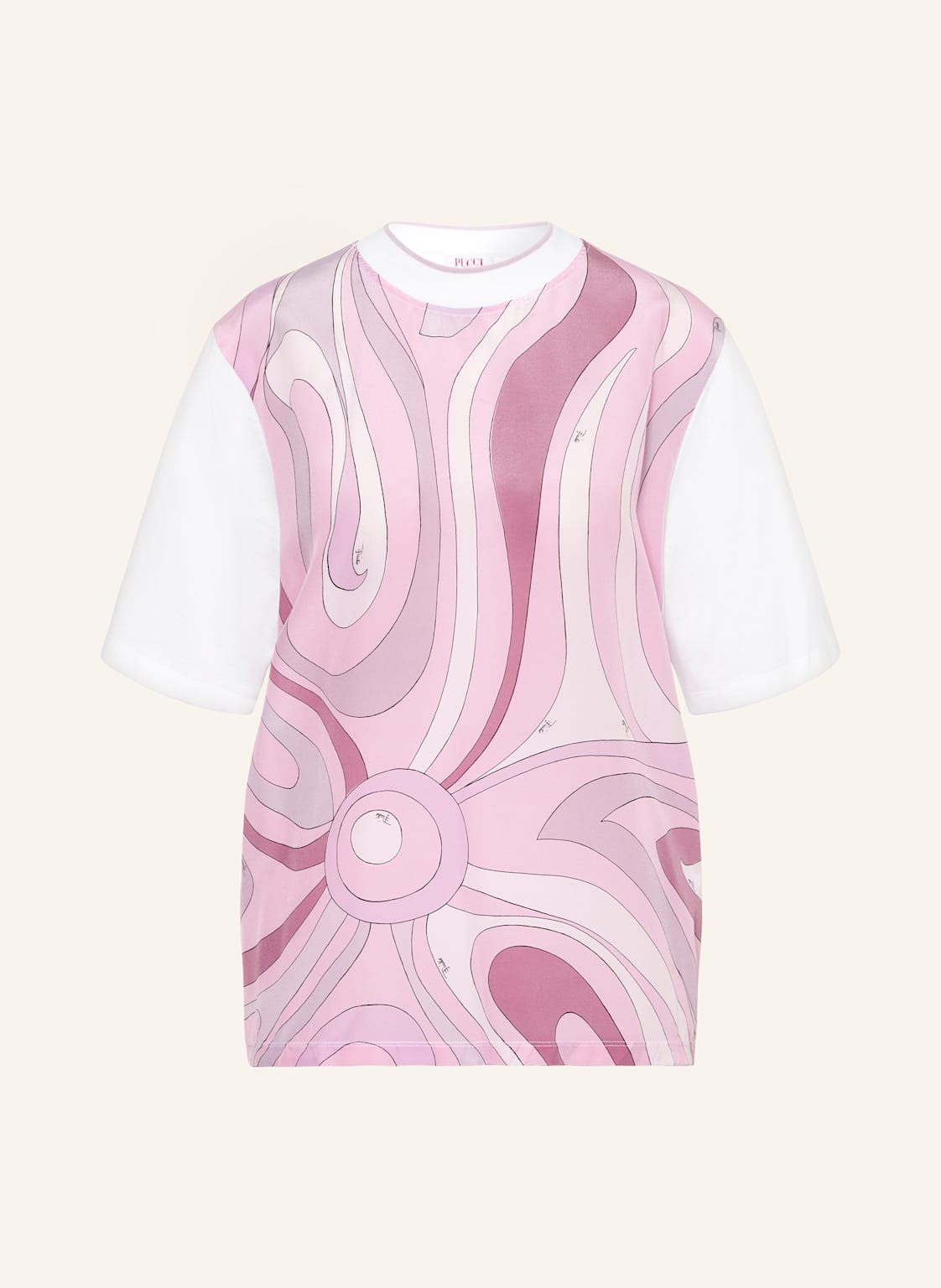 Pucci T-Shirt Im Materialmix weiss von Pucci