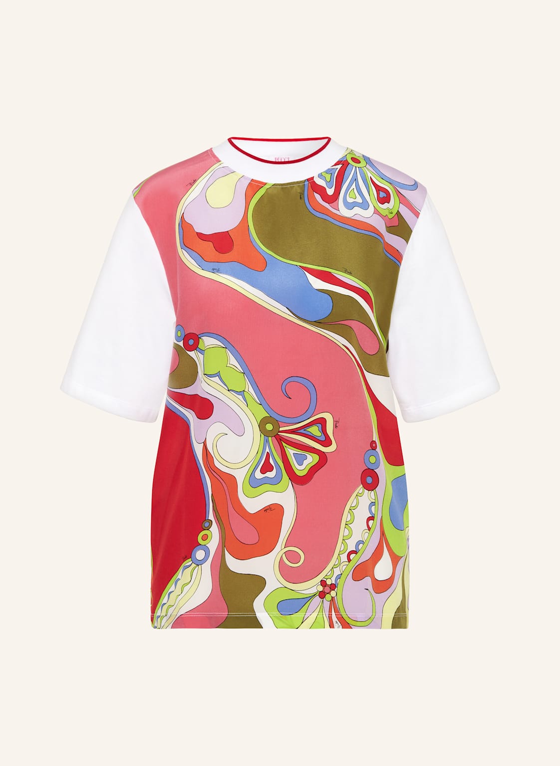 Pucci T-Shirt Im Materialmix weiss von Pucci