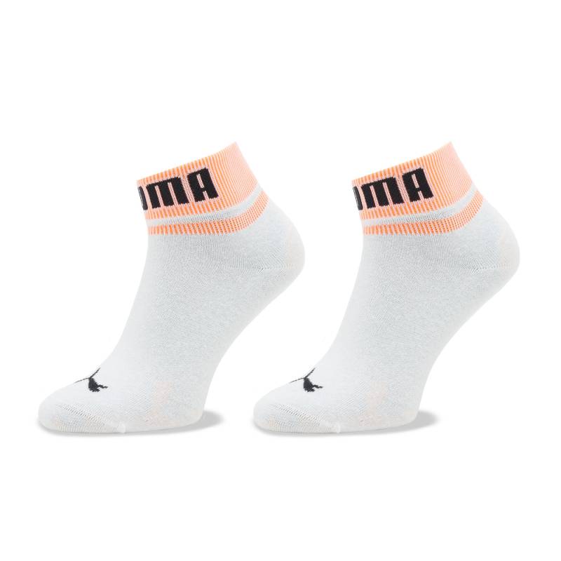 2er-Set hohe Unisex-Socken Puma Unisex New Heritage Quarter 2P 938021 Weiß von Puma