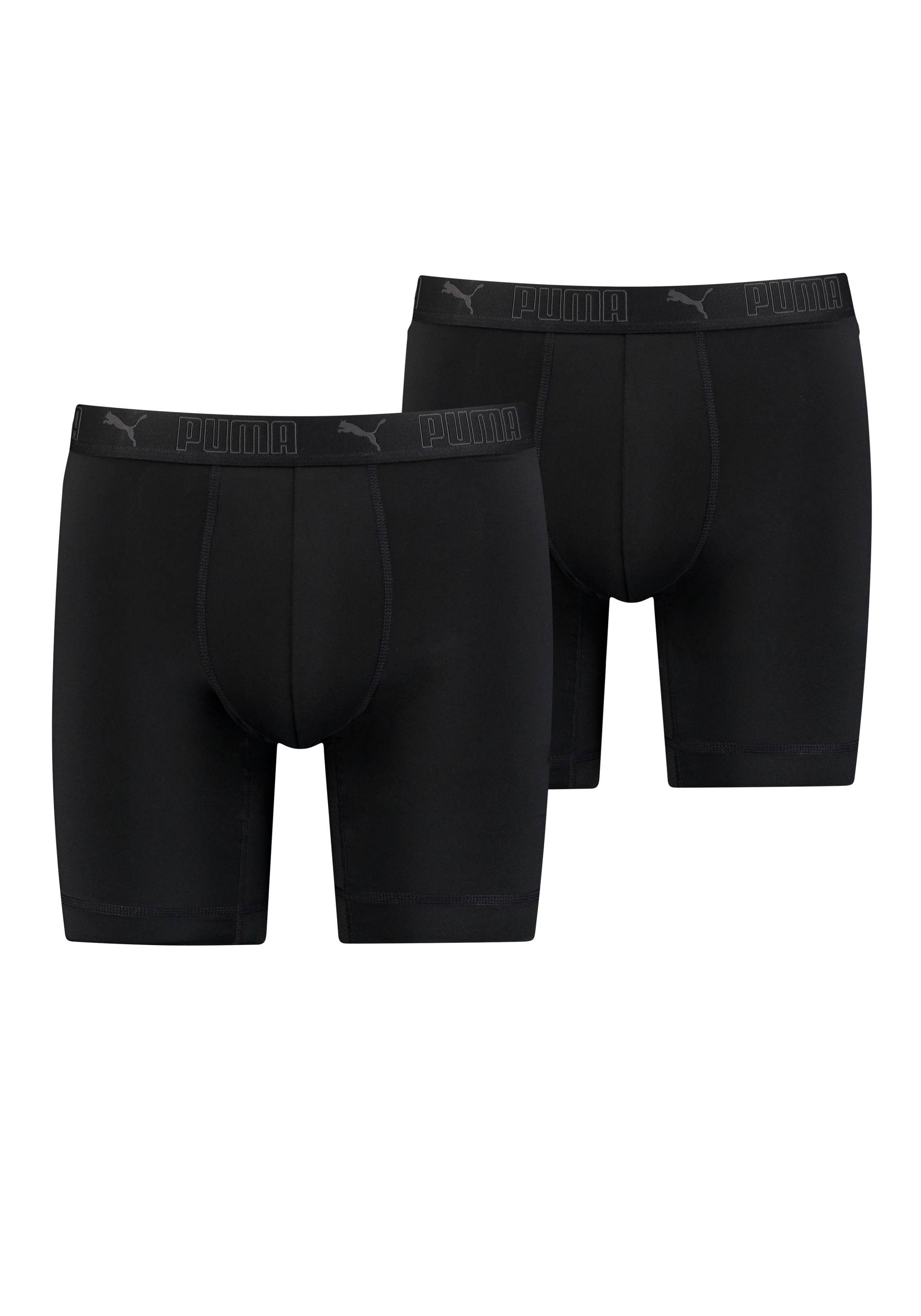 PUMA Boxershorts »PUMA MEN SPORT MICROFIBER LONG BOXERS 2P«, (Packung, 2er Pack), mit Logo-Bund von Puma