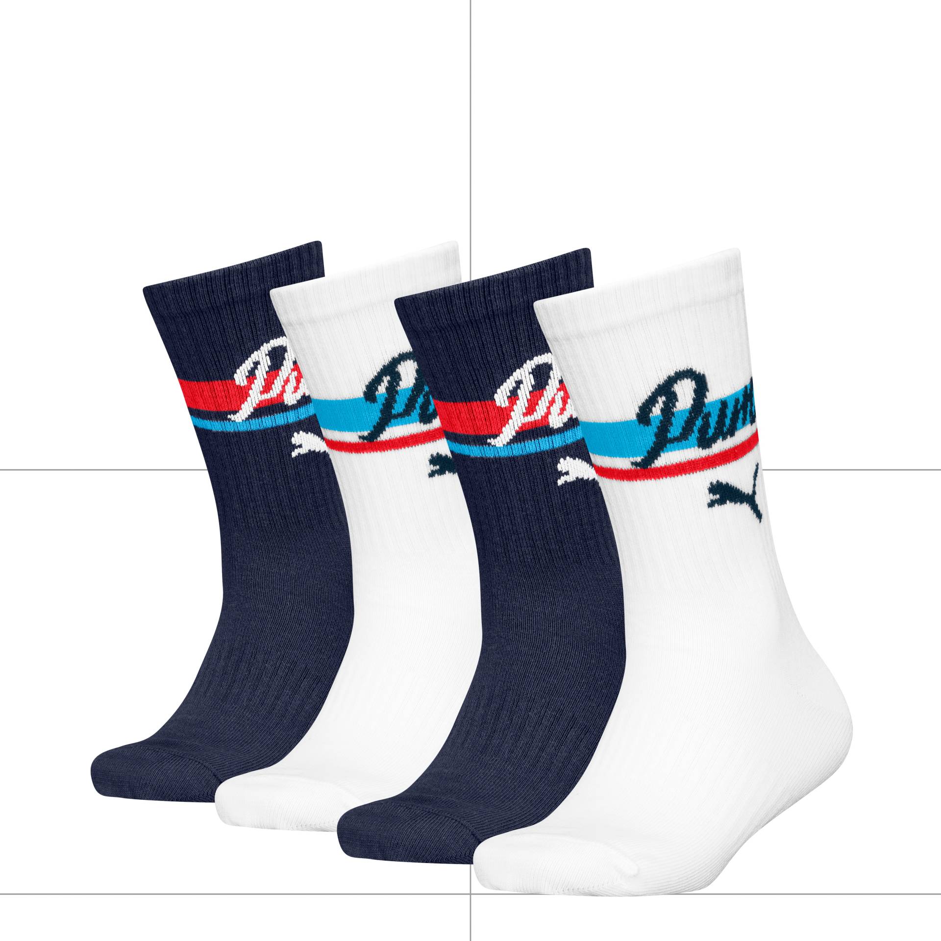 PUMA Haussocken, (4 Paar, 4er Pack), mit modernen Streifen von Puma
