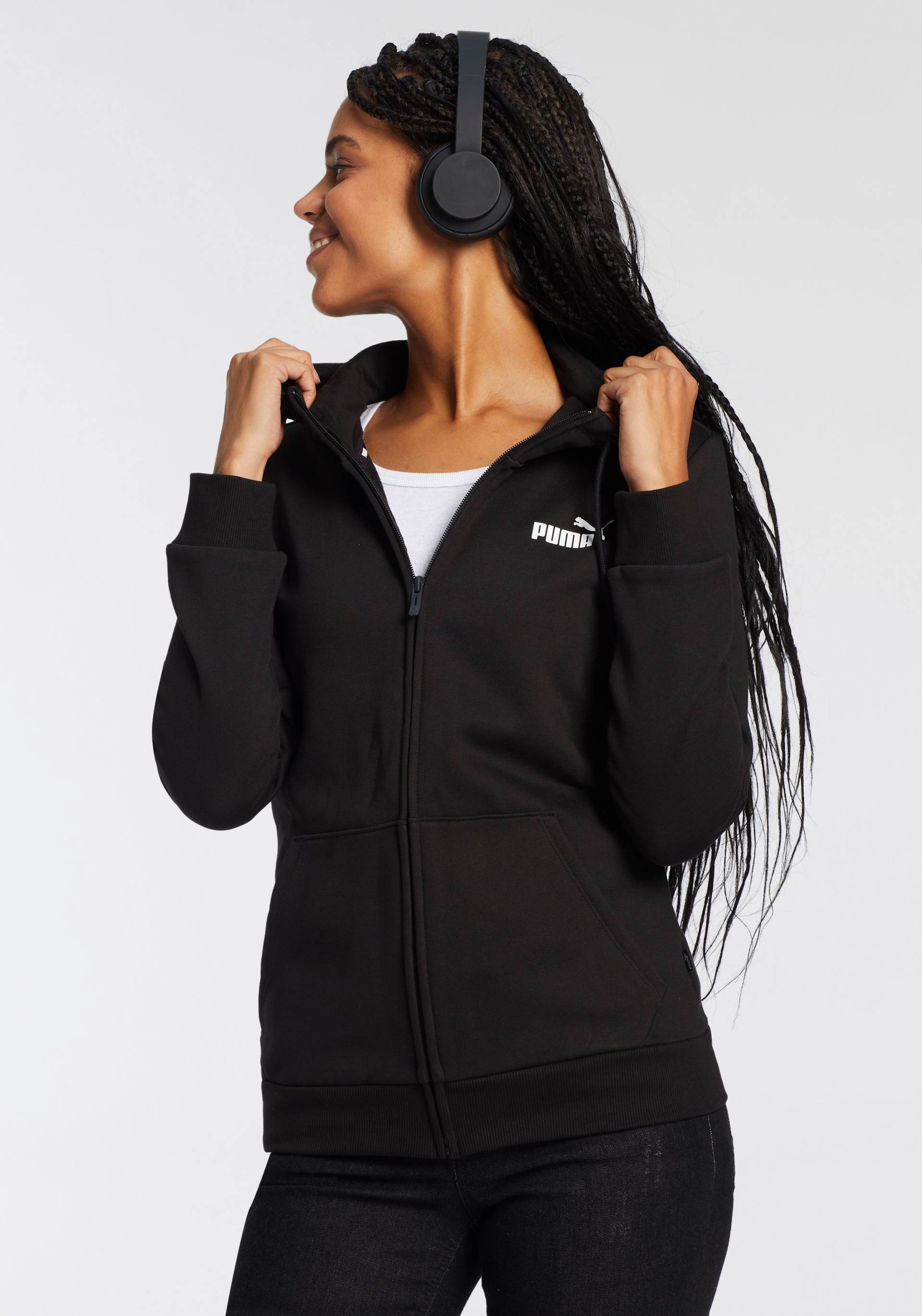 PUMA Kapuzensweatjacke »ESS SMALL LOGO FULL-ZIP HOODIE FL« von Puma