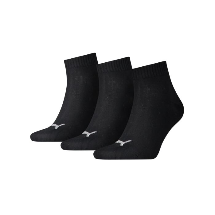 Puma Sneaker Quarter Socken unisex 3er Pack, schwarz, 35–38 von Puma