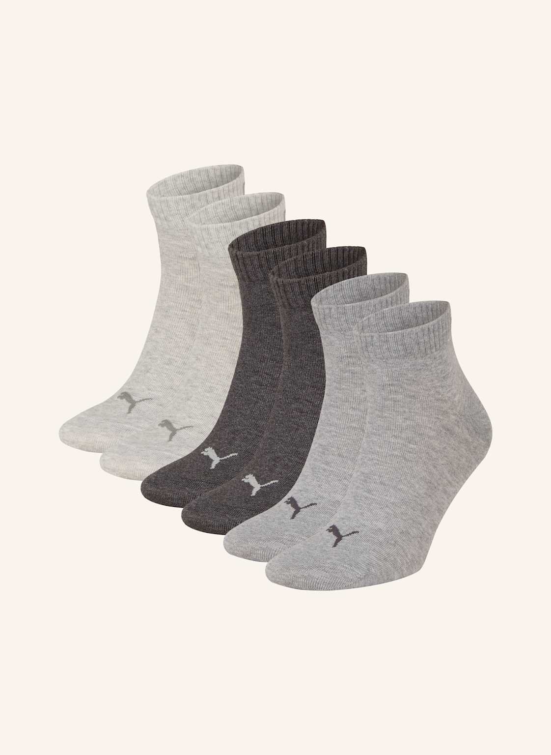 Puma 6er-Pack Socken Quarter Plain grau von Puma