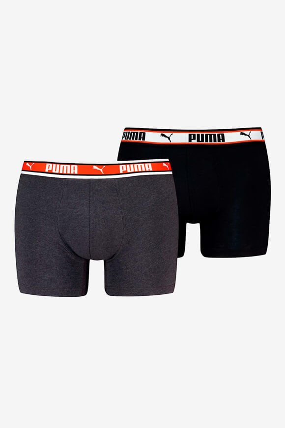 Puma Doppelpack Boxershorts | Black + Red | Herren  | L von Puma