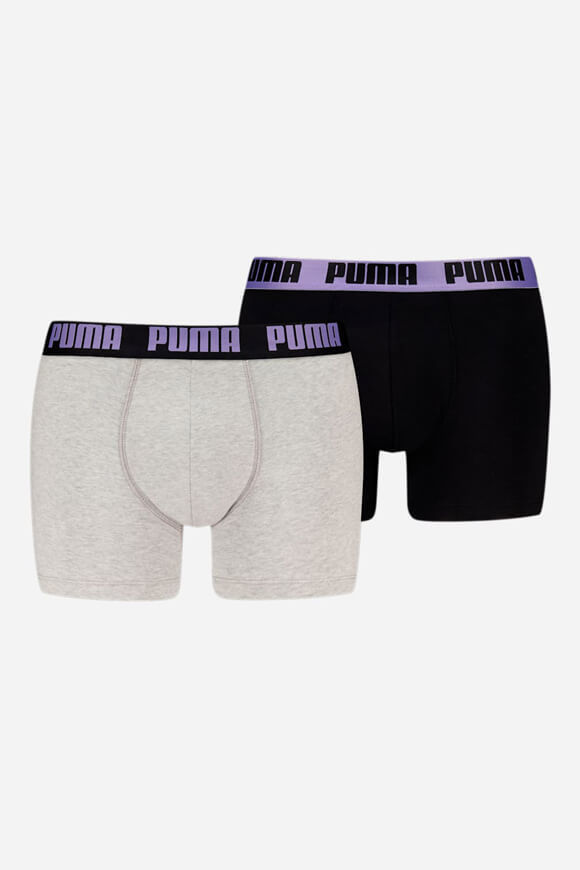 Puma Doppelpack Boxershorts | Grey + Black + Purple | Herren  | L von Puma