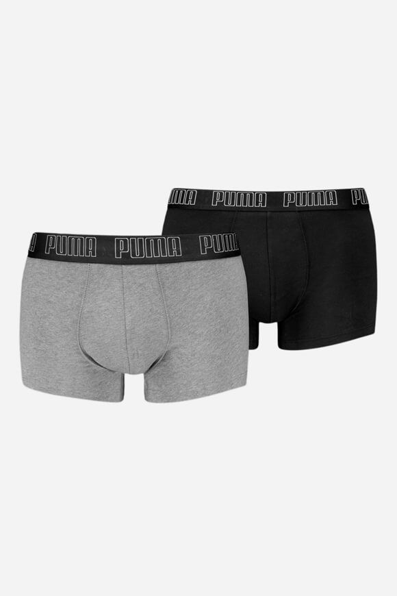 Puma Doppelpack Boxershorts | Grey Melange + Black | Herren  | S von Puma