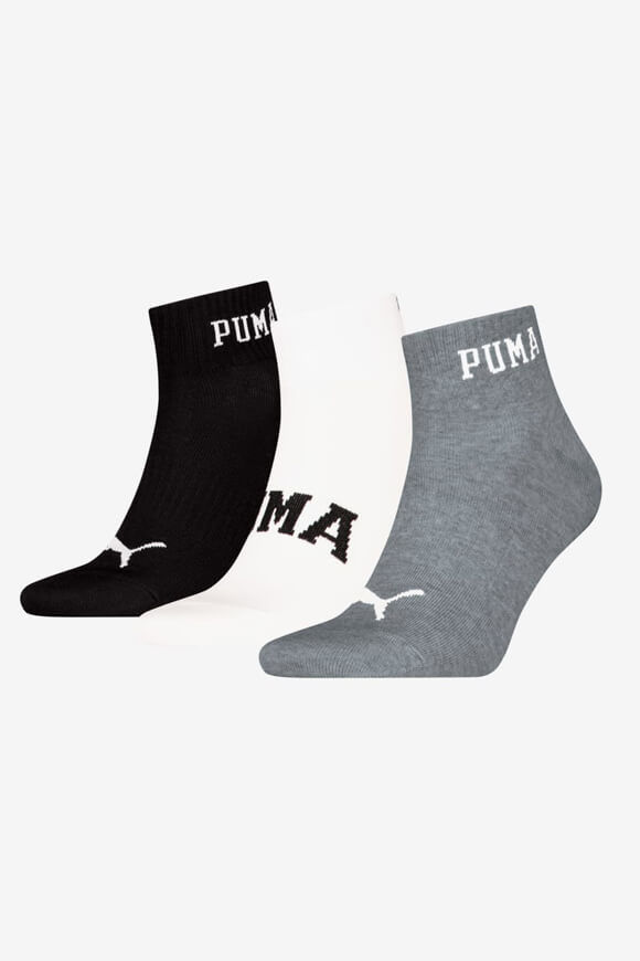Puma Dreierpack Socken | Black + White + Grey Heather | Herren  | EU43-46 von Puma