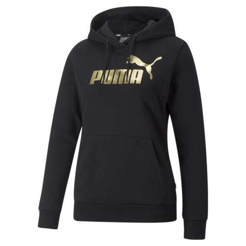 Puma ESS+ Metallic Logo Hoodie FL - puma black (Grösse: XL) von Puma