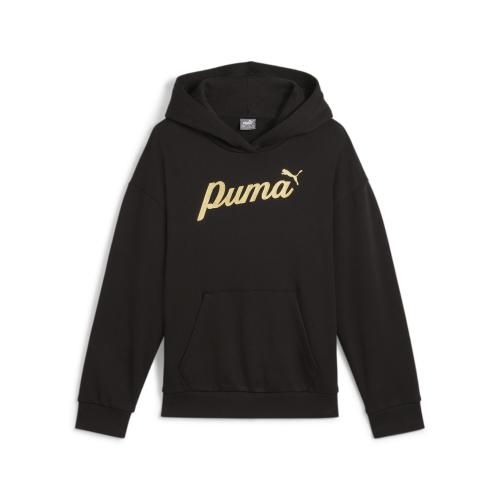 Puma ESS+ SCRIPT Metallic Hoodie FL G - puma black (Grösse: 116) von Puma