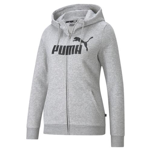 Puma ESS Logo Full-Zip Hoodie FL - Light Gray Heather (Grösse: L) von Puma