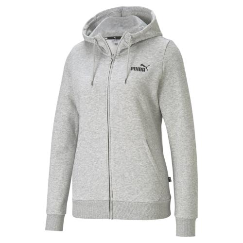 Puma ESS Small Logo Full-Zip Hoodie FL - light gray heather (Grösse: M) von Puma