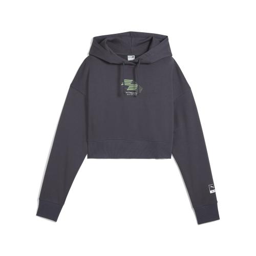 Puma HYROX x PUMA Cropped Hoodie - galactic gray (Grösse: L) von Puma