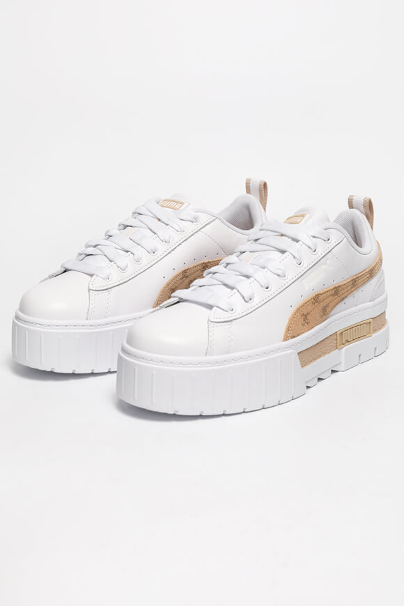 Puma Mayze T7 Plateau Sneaker | Weiss + Beige | Damen  | EU36 von Puma