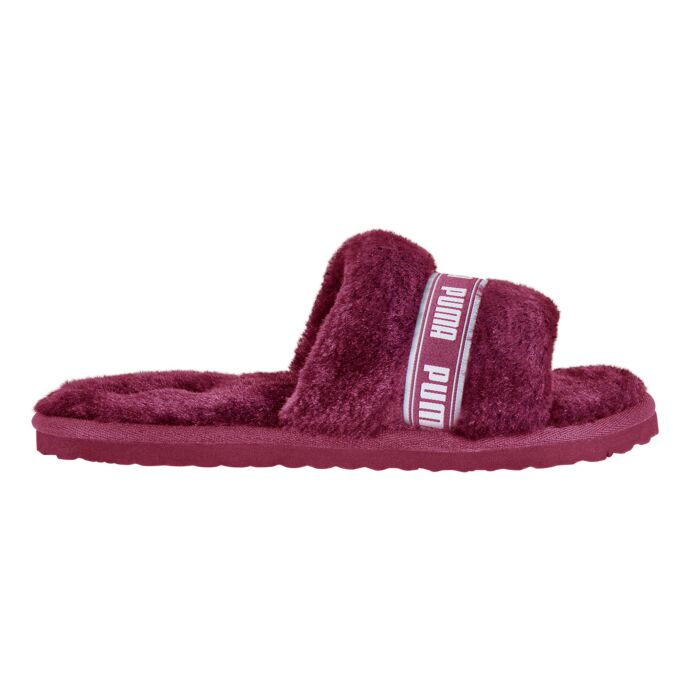 Puma Slides für Damen aus Kunstpelz bordeaux, 37 von Puma