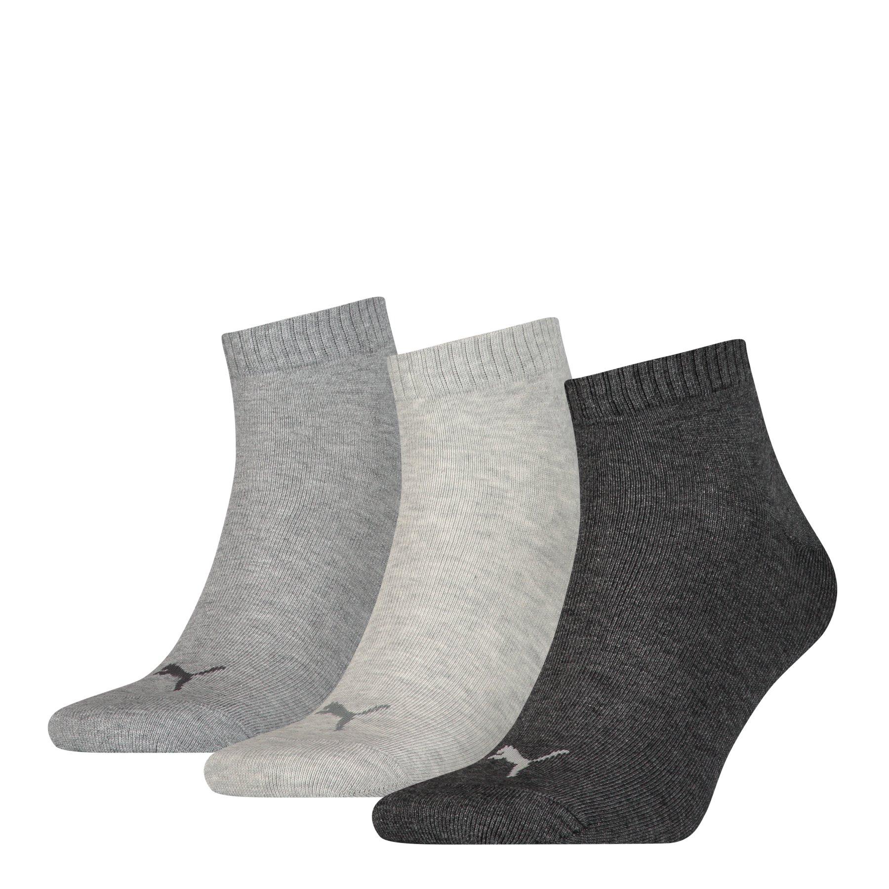 Puma - Triopack, knöchellange Socken, für Damen, Grau Melange, Größe 39-42 von Puma