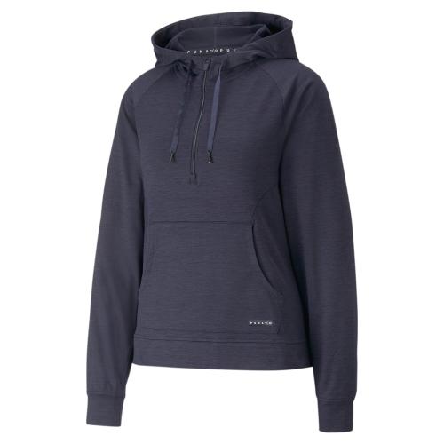 Puma W Hooded Cloudspun 1/4 Zip - navy blazer heather (Grösse: L) von Puma