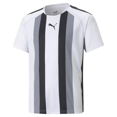 Puma teamLIGA Striped Jersey Jr - Puma White-Puma Black (Grösse: 140) von Puma