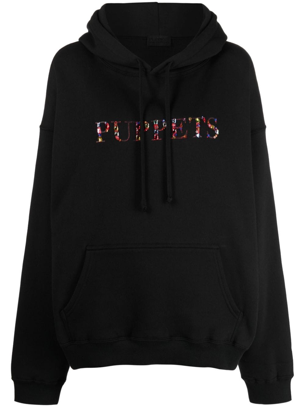 Puppets and Puppets crystal-embellished cotton-blend hoodie - Black von Puppets and Puppets