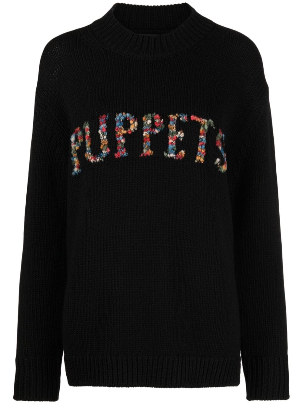 Puppets and Puppets logo-embroidered jumper - Black von Puppets and Puppets