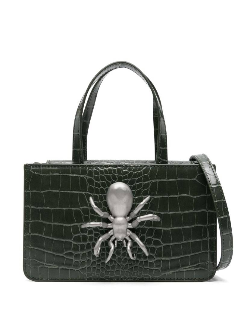 Puppets and Puppets small Spider snakeskin-effect tote bag - Green von Puppets and Puppets