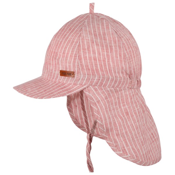 Pure Pure - Kid's Nackenschutz Leinen gestreift - Cap Gr 45 cm rosa von Pure Pure