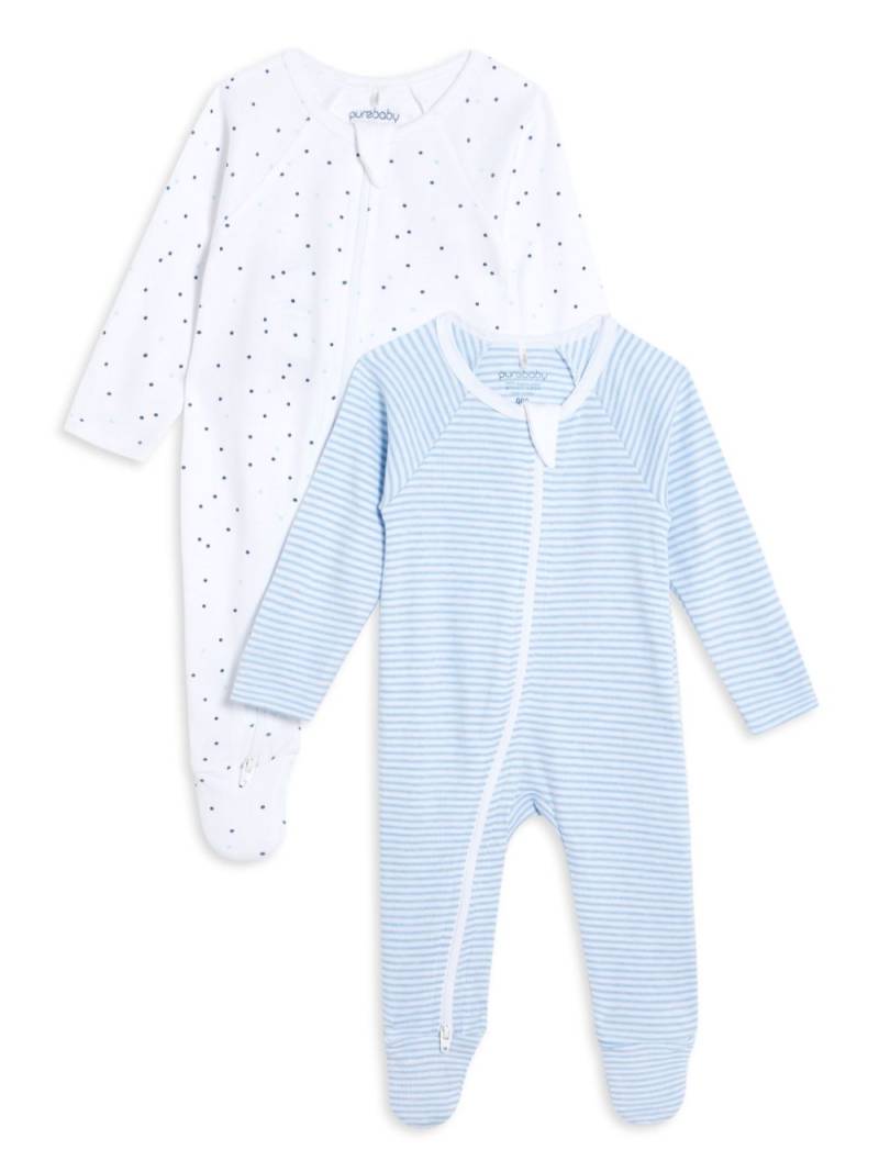 Purebaby organic-cotton babygrow set - White von Purebaby