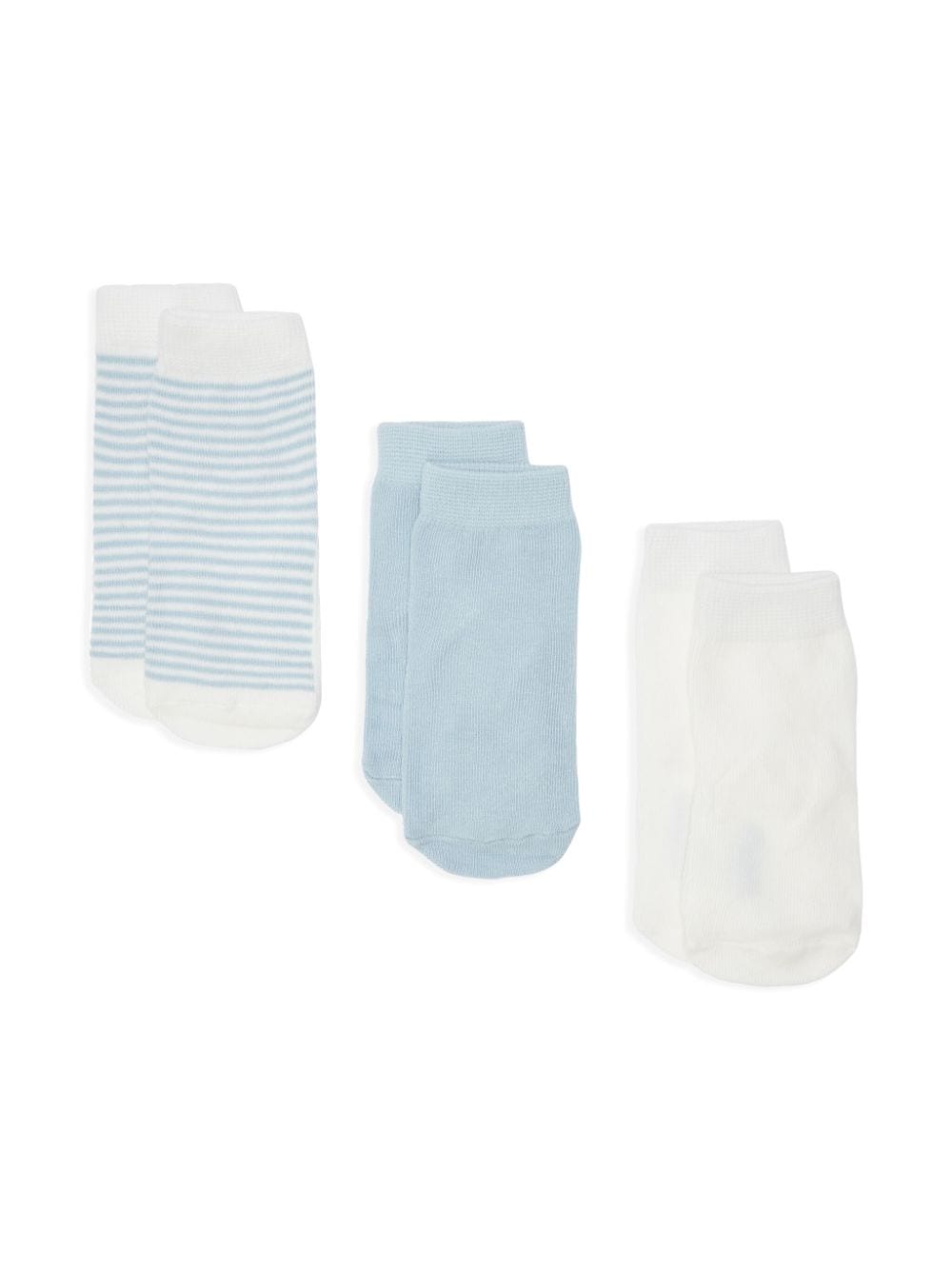 Purebaby ribbed cotton socks (pack of three) - Blue von Purebaby