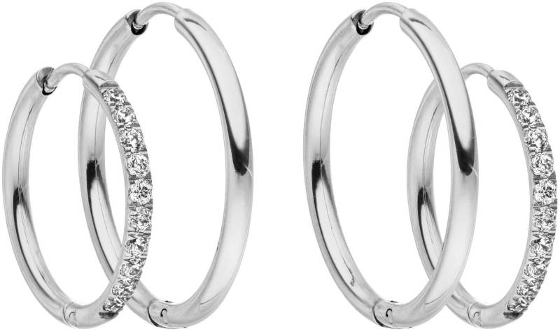 Purelei Creolen-Set »Schmuck Geschenk Lovely Glitter Ohrring-Set, 23081«, (Set, 4 tlg.), mit Zirkonia (synth.) von Purelei