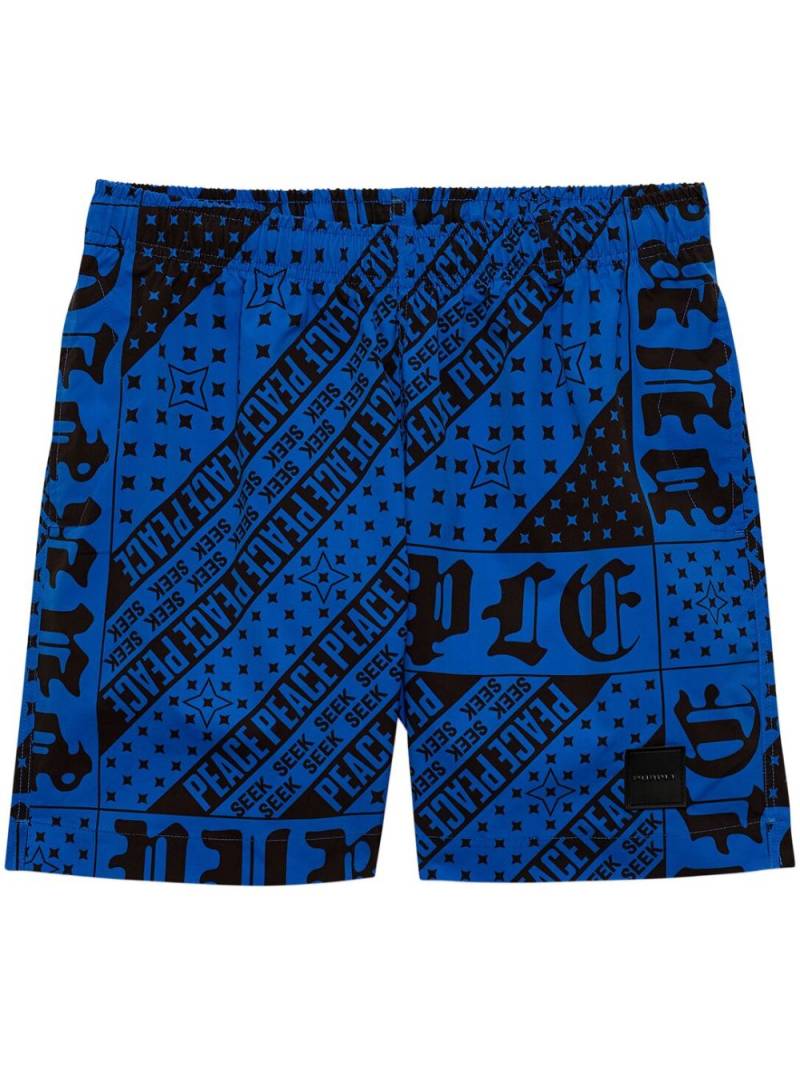 Purple Brand Flag Bandana swim shorts - Blue von Purple Brand