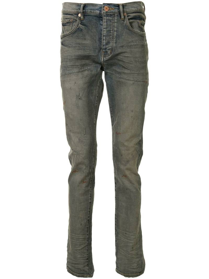 Purple Brand Oil Repair Skinny Jeans "Blue" - Indigo von Purple Brand