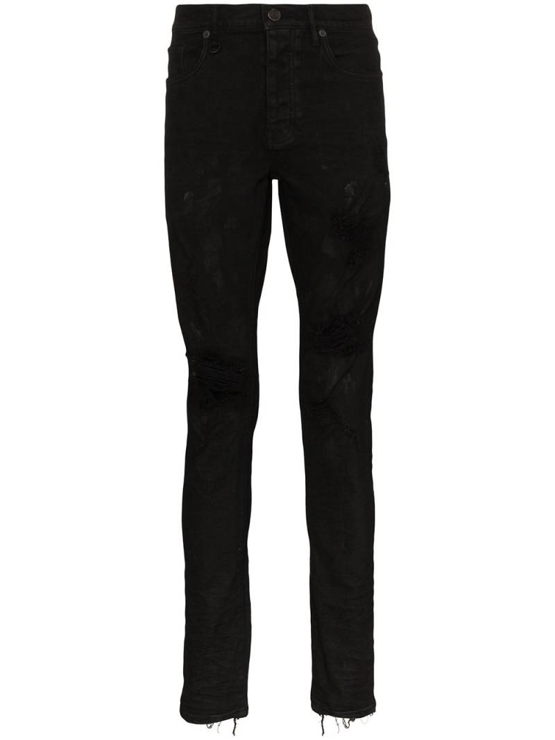 Purple Brand Oil Spill slim fit jeans - Black von Purple Brand