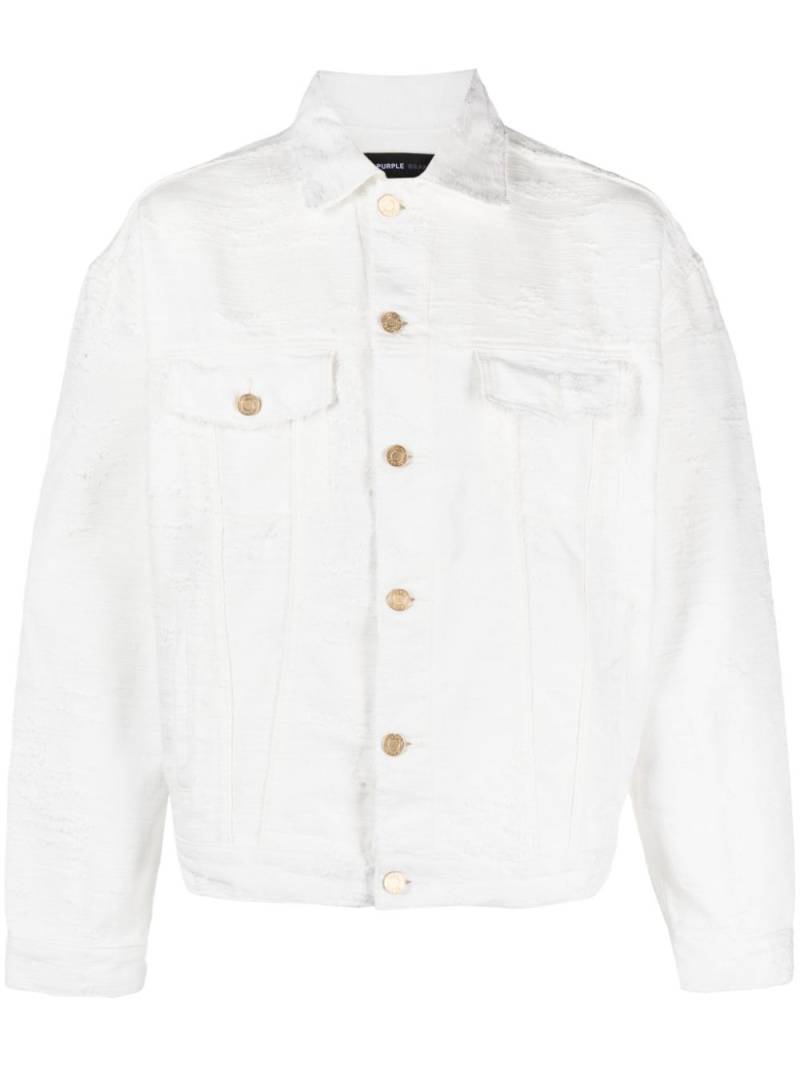 Purple Brand P027 textured shirt jacket - White von Purple Brand