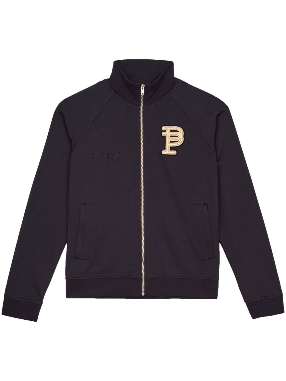 Purple Brand P414 logo-appliqué track jacket - Black von Purple Brand