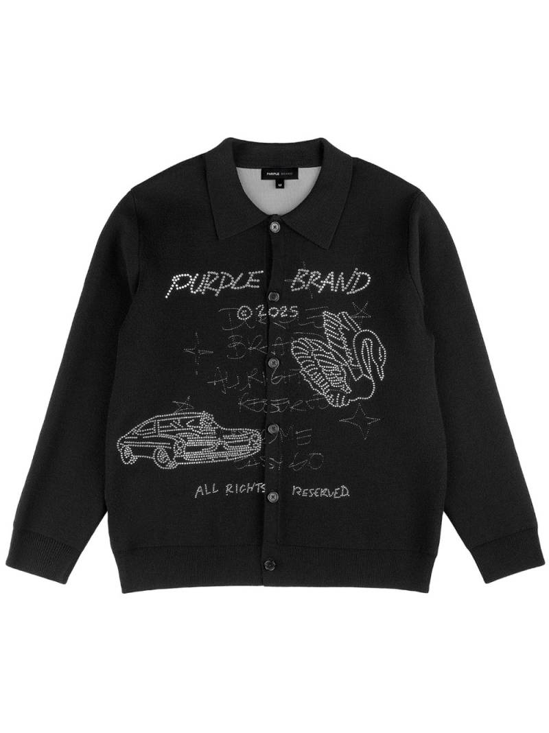 Purple Brand Scratch cardigan - Black von Purple Brand