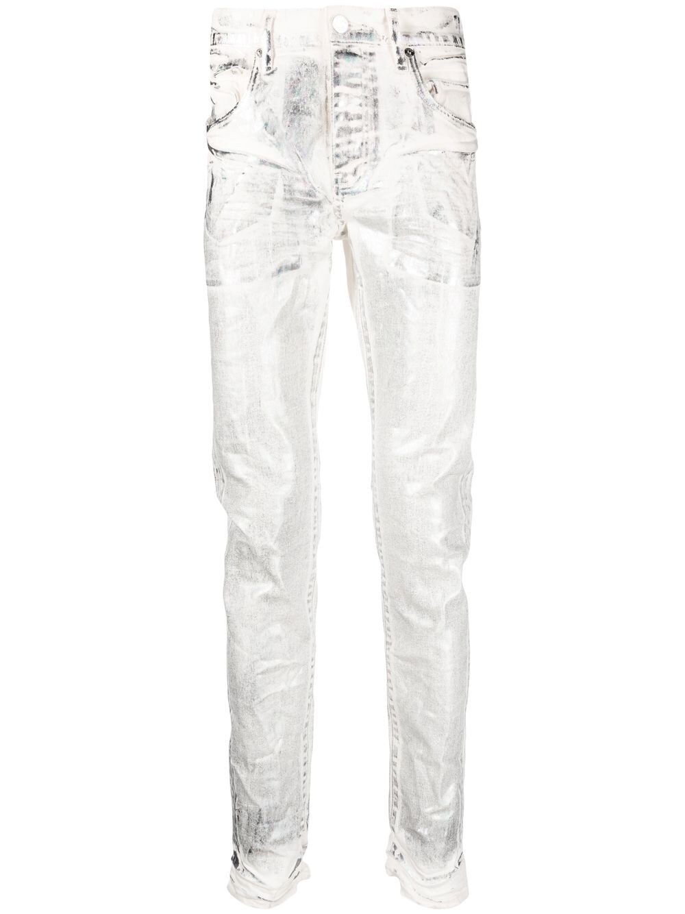 Purple Brand WHITE X RAY IRIDESCENT WAVE FOIL Jeans "White" von Purple Brand