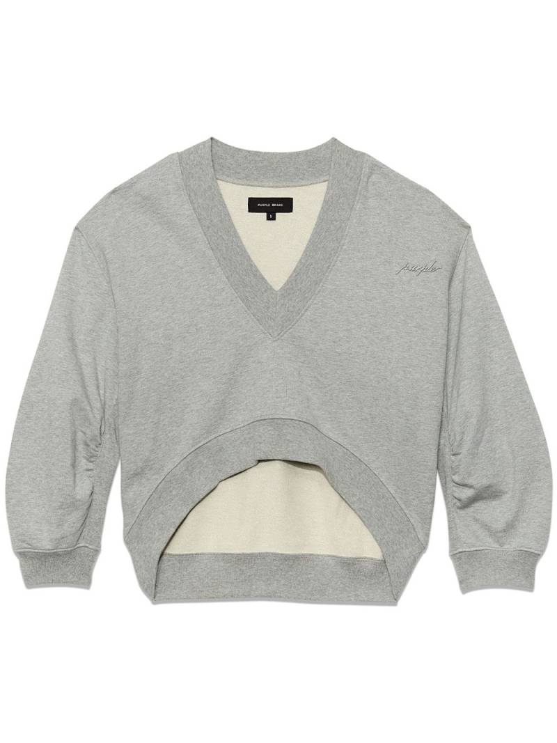 Purple Brand asymmetric cropped sweatshirt - Grey von Purple Brand