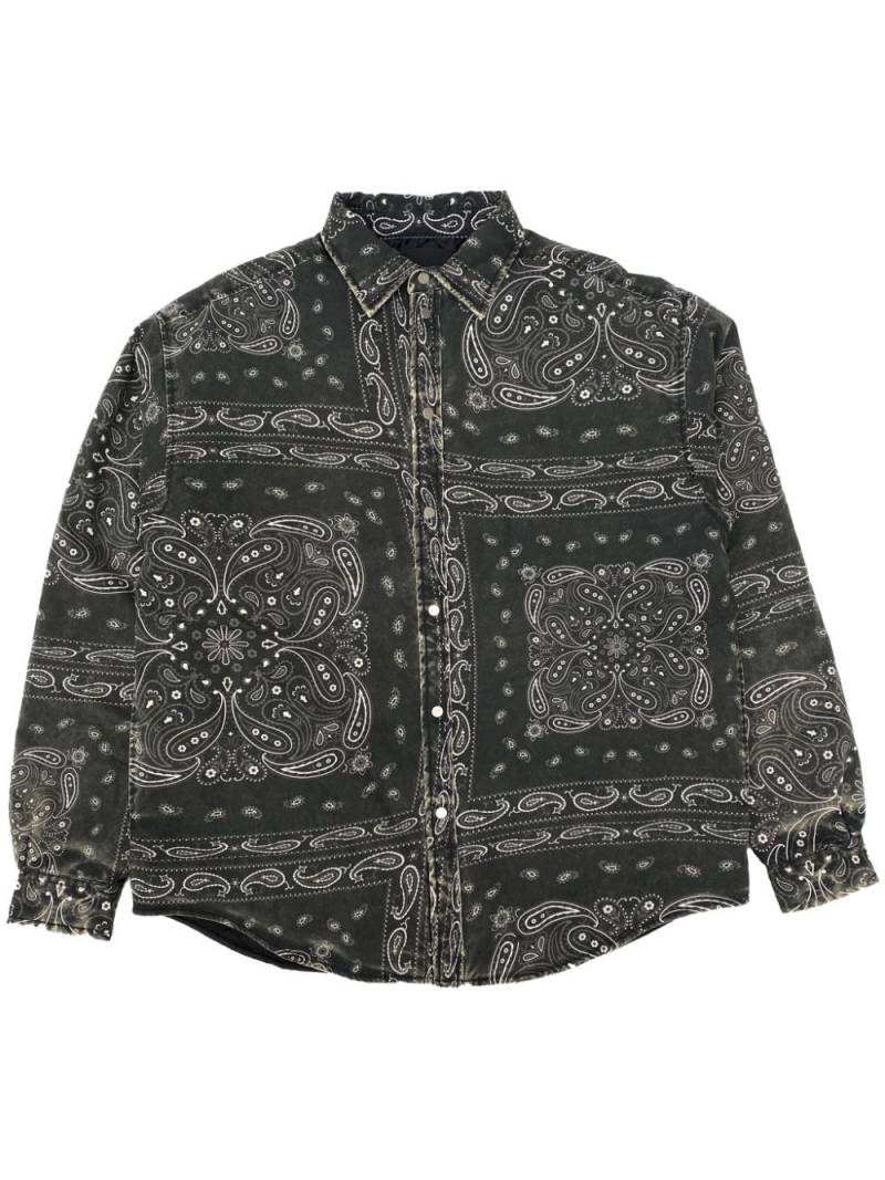 Purple Brand bandana-print faded cotton shirt - Black von Purple Brand