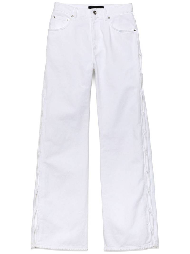 Purple Brand cut-out wide-leg jeans - White von Purple Brand