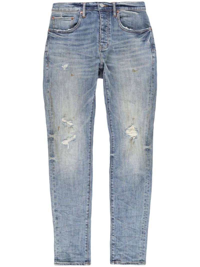 Purple Brand distressed bleached skinny jeans - Blue von Purple Brand