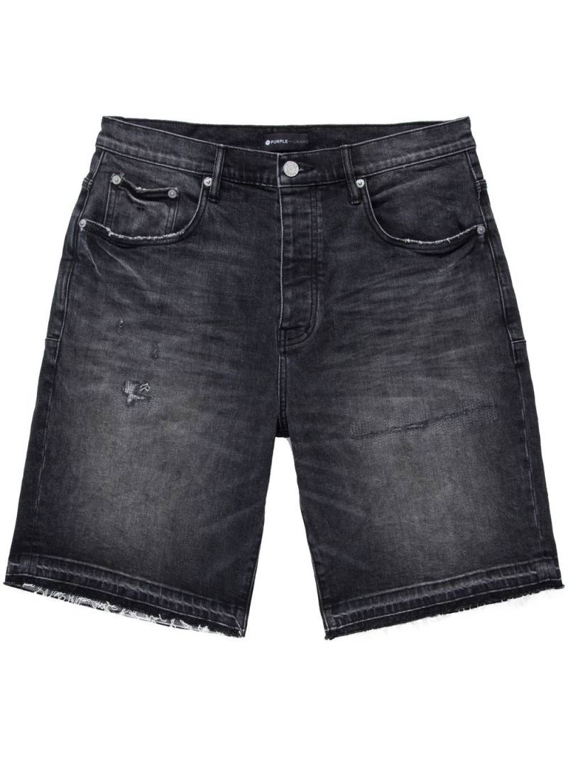 Purple Brand distressed denim shorts - Black von Purple Brand