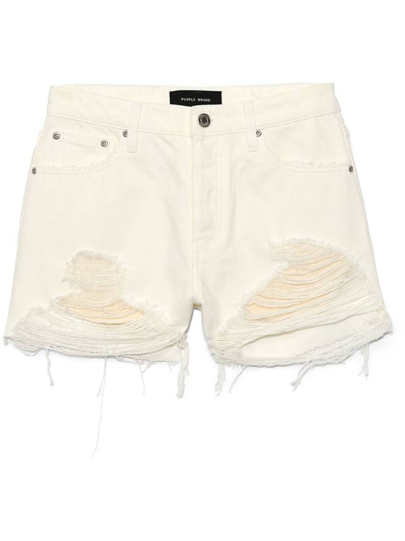 Purple Brand distressed denim shorts - White von Purple Brand