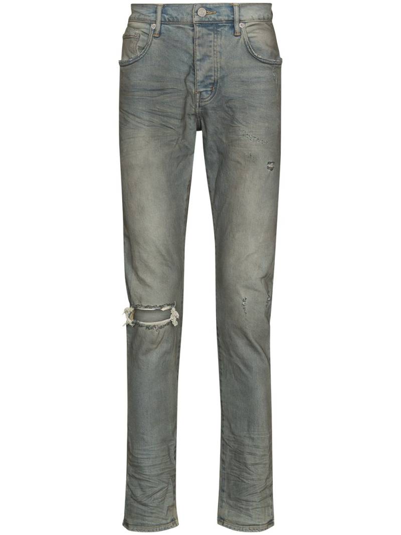 Purple Brand distressed-look mid-rise jeans - Blue von Purple Brand