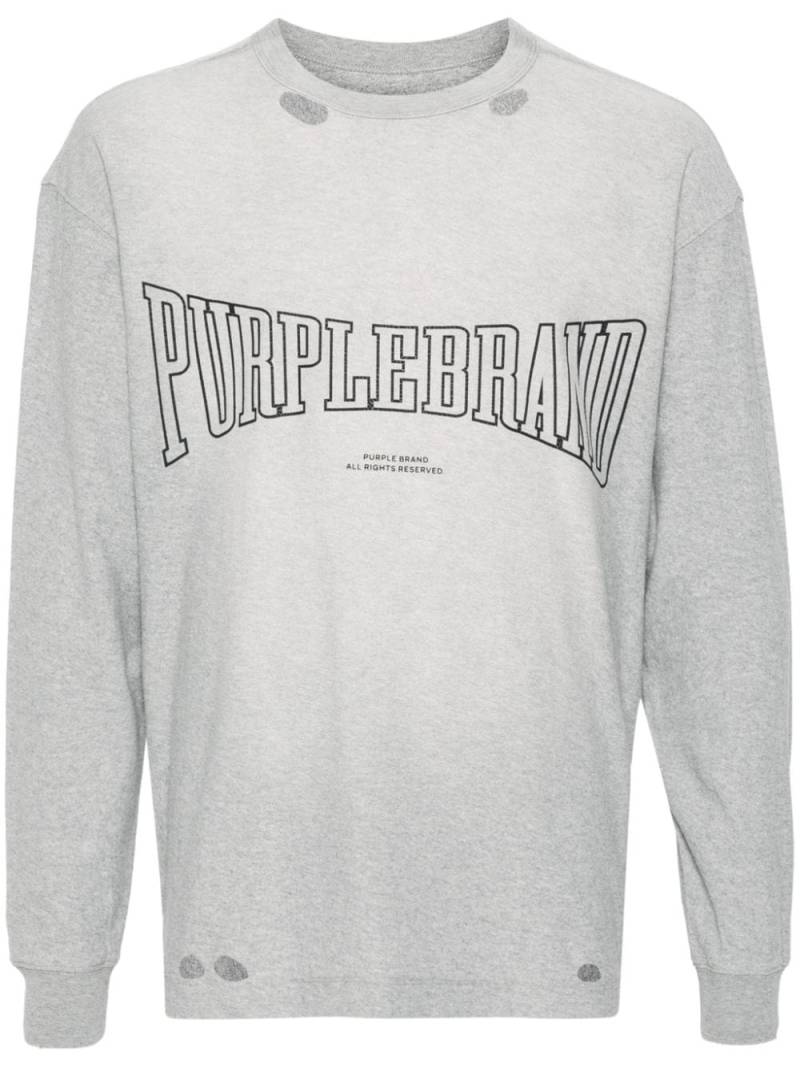 Purple Brand distressed sweatshirt - Grey von Purple Brand