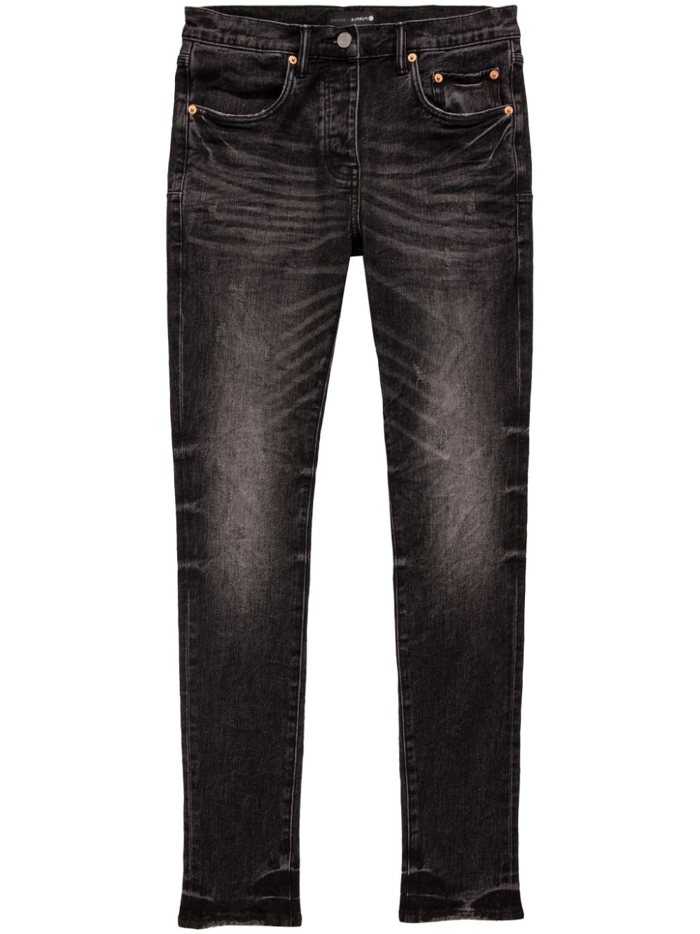 Purple Brand faded-effect skinny jeans - Black von Purple Brand