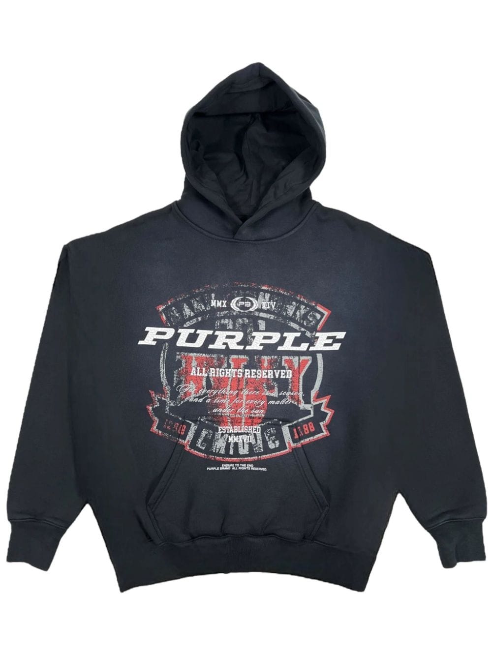 Purple Brand graphic-print cotton hoodie - Black von Purple Brand