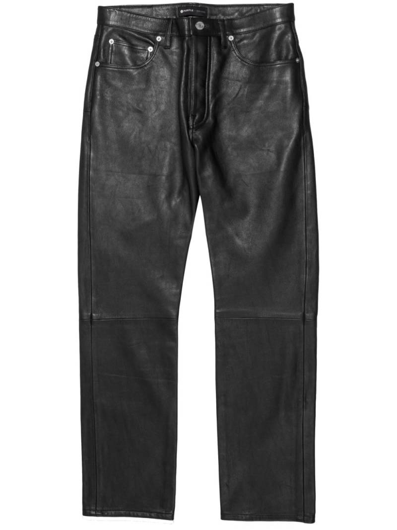 Purple Brand leather straight-leg trousers - Black von Purple Brand