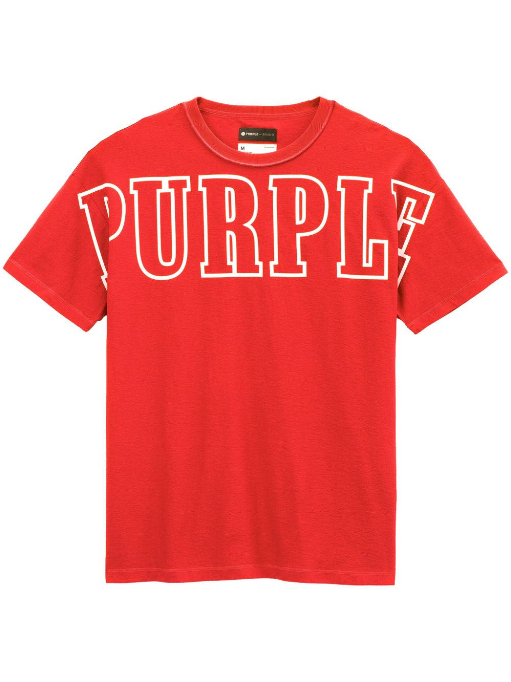 Purple Brand logo-appliqué cotton T-shirt - Red von Purple Brand