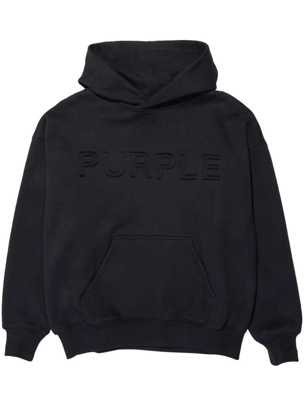 Purple Brand logo-embossed fleece hoodie - Black von Purple Brand